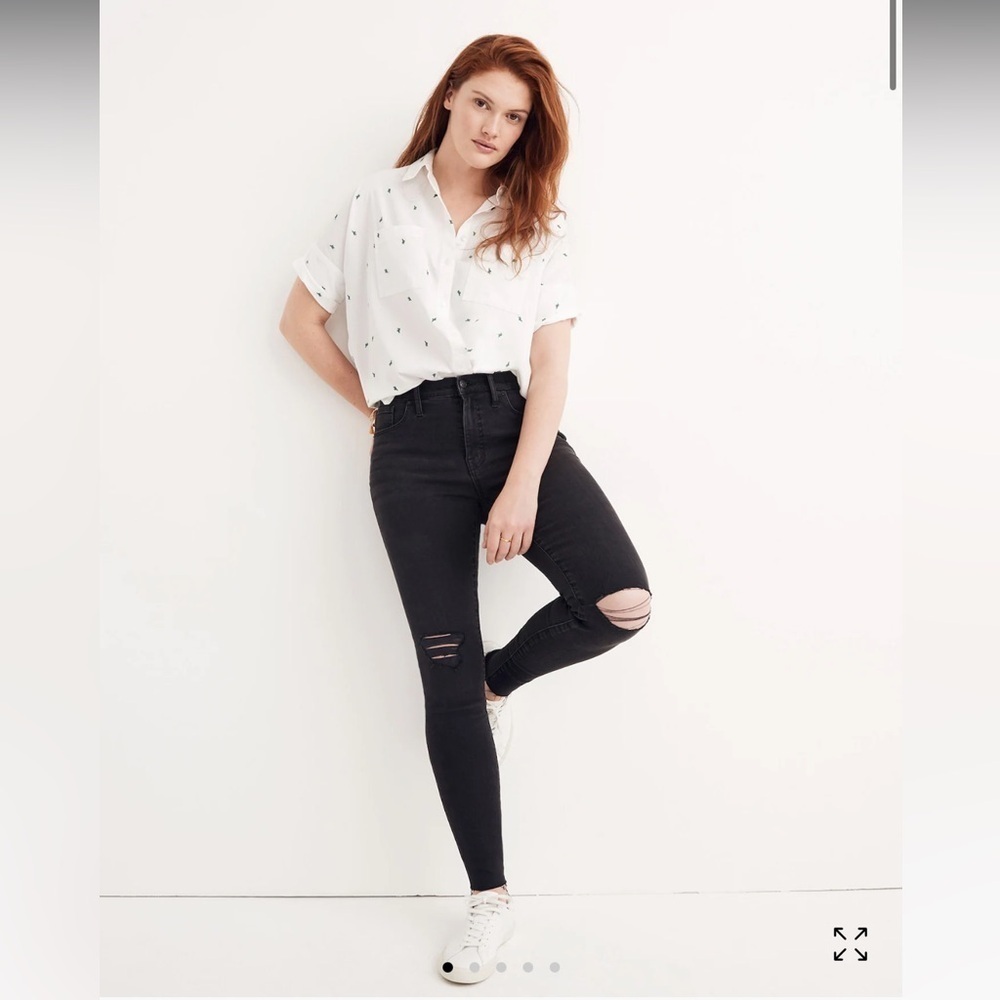 NWT Madewell 9" Mid-Rise Skinny Jeans in Black Sea